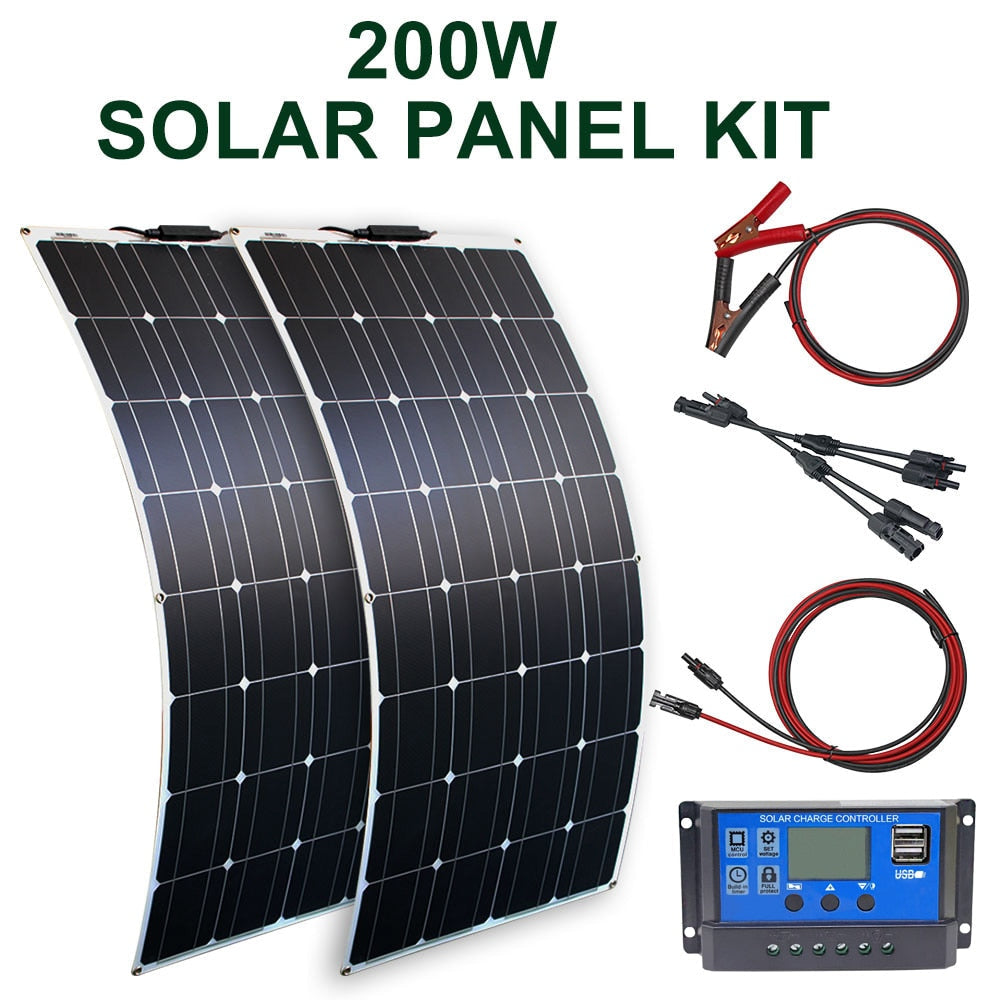 DGSUNLIGHT 100w 200w 12v portable Solar Panel Flexible 16V 800W plate CELLS Monocrystalline silicon - Premium 0 from TIKIJTRONICS - Just $66.98! Shop now at TIKIJTRONICS