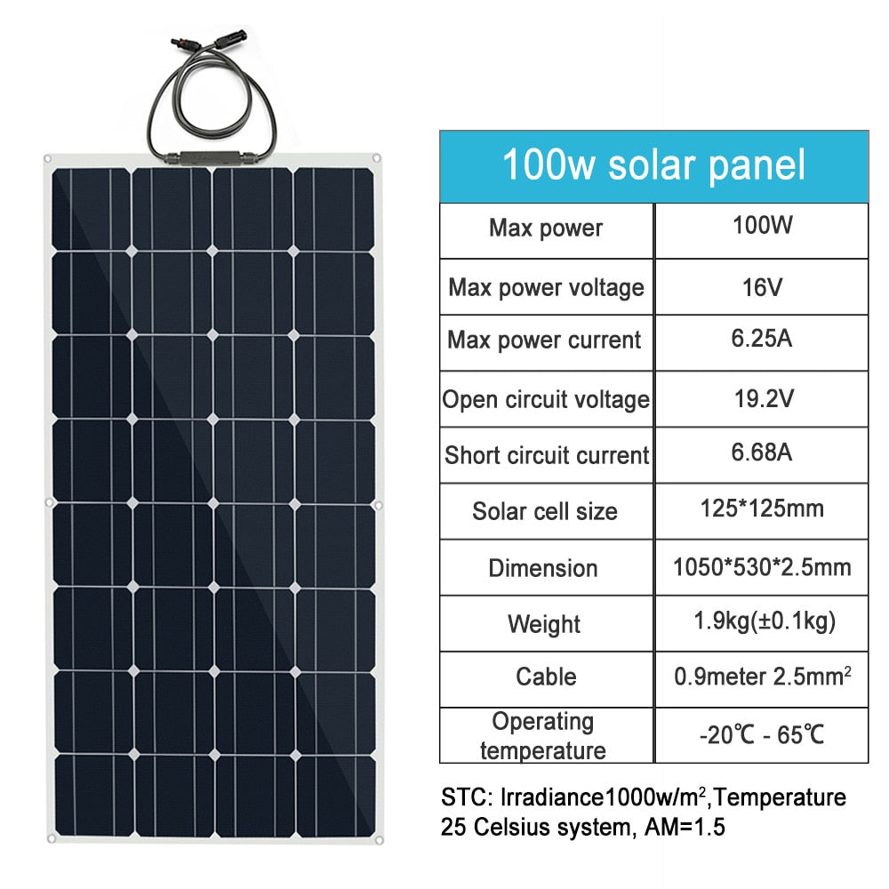 DGSUNLIGHT 100w 200w 12v portable Solar Panel Flexible 16V 800W plate CELLS Monocrystalline silicon - Premium 0 from TIKIJTRONICS - Just $66.98! Shop now at TIKIJTRONICS