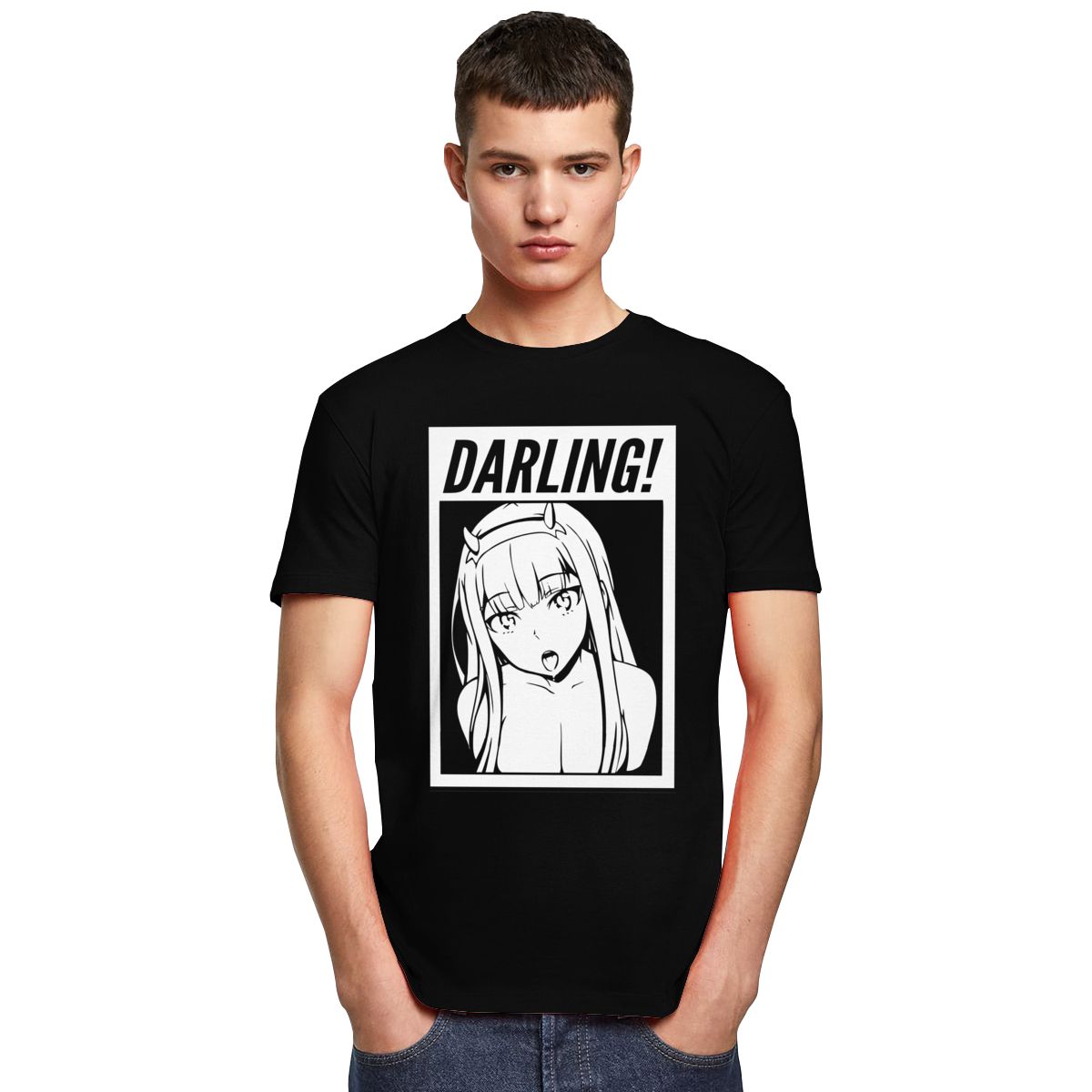 Darling In The Franxx T-Shirt Men 100% Cotton Awesome Tshirt O-neck Short Sleeves zero two Tee Shirt Fitted Anime Apparel Gift - TIKIJTRONICS 0 SPECIFICATIONSStyle: CasualSleeve Style: Short SleeveSleeve Length(cm): ShortSize: US SizePattern Type: PrintOther Service: Dropshipping Without Invoice or MarketingMaterial: CottonHooded: NoFabric Type: BroadclothFabric: 100% CottonColor: Black,White,Grey,Red,Blue,Yellow,Navy,Burgundy,Dark Grey,Army GreenCollar: O-Neck TIKIJTRONICS  (Store description)