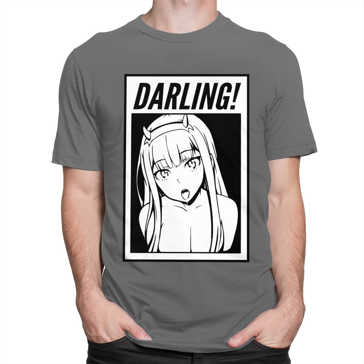 Darling In The Franxx T-Shirt Men 100% Cotton Awesome Tshirt O-neck Short Sleeves zero two Tee Shirt Fitted Anime Apparel Gift - TIKIJTRONICS 0 SPECIFICATIONSStyle: CasualSleeve Style: Short SleeveSleeve Length(cm): ShortSize: US SizePattern Type: PrintOther Service: Dropshipping Without Invoice or MarketingMaterial: CottonHooded: NoFabric Type: BroadclothFabric: 100% CottonColor: Black,White,Grey,Red,Blue,Yellow,Navy,Burgundy,Dark Grey,Army GreenCollar: O-Neck TIKIJTRONICS  (Store description)