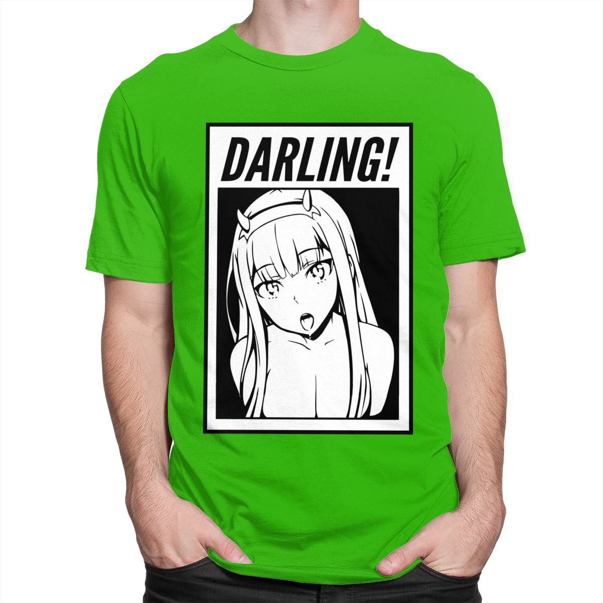 Darling In The Franxx T-Shirt Men 100% Cotton Awesome Tshirt O-neck Short Sleeves zero two Tee Shirt Fitted Anime Apparel Gift - TIKIJTRONICS 0 SPECIFICATIONSStyle: CasualSleeve Style: Short SleeveSleeve Length(cm): ShortSize: US SizePattern Type: PrintOther Service: Dropshipping Without Invoice or MarketingMaterial: CottonHooded: NoFabric Type: BroadclothFabric: 100% CottonColor: Black,White,Grey,Red,Blue,Yellow,Navy,Burgundy,Dark Grey,Army GreenCollar: O-Neck TIKIJTRONICS  (Store description)