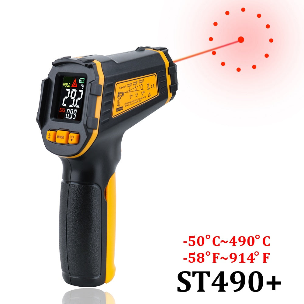 Digital Infrared Thermometer Laser Temperature Meter Non-contact Pyrometer Imager Hygrometer IR Termometro Color LCD Light Alarm - TIKIJTRONICS # 0