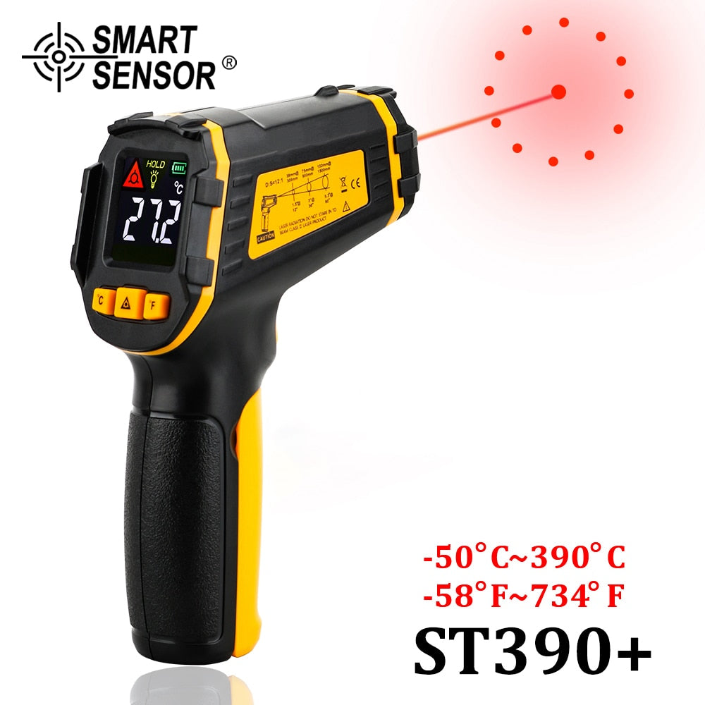 Digital Infrared Thermometer Laser Temperature Meter Non-contact Pyrometer Imager Hygrometer IR Termometro Color LCD Light Alarm - TIKIJTRONICS # 0