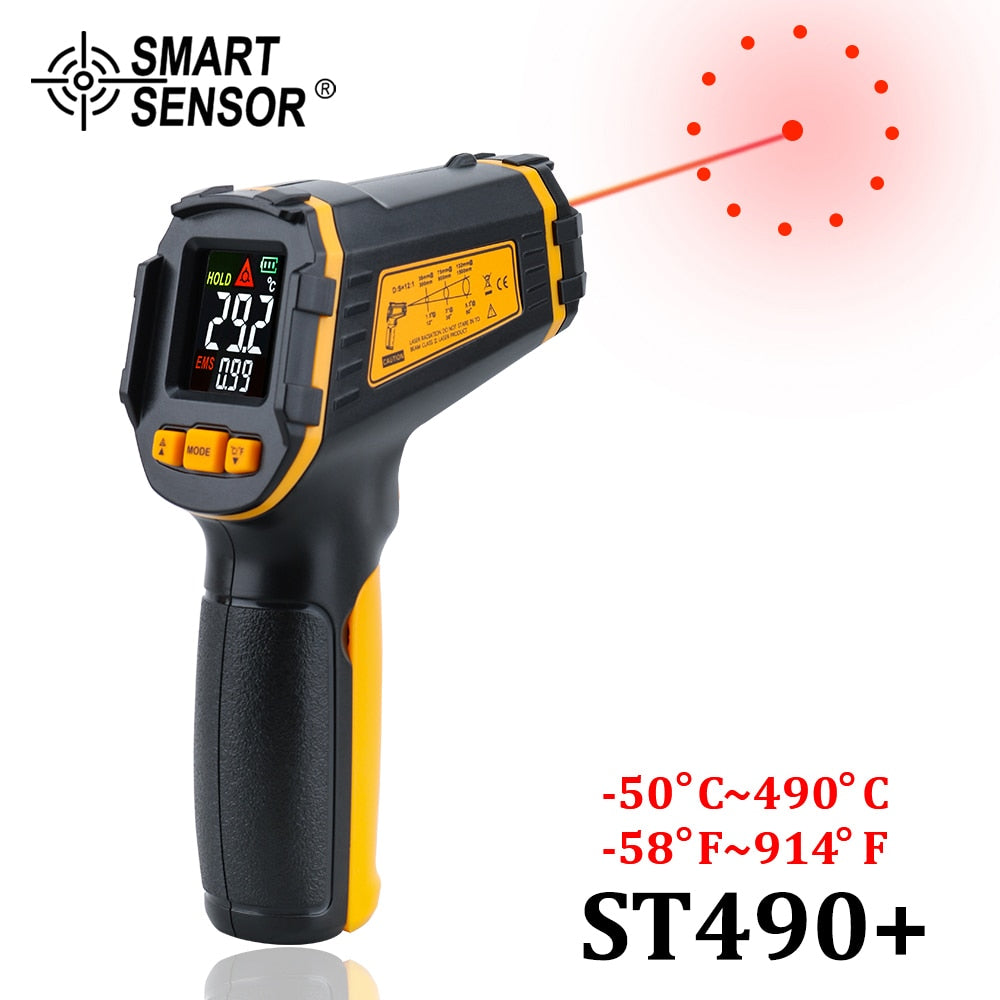 Digital Infrared Thermometer Laser Temperature Meter Non-contact Pyrometer Imager Hygrometer IR Termometro Color LCD Light Alarm - TIKIJTRONICS # 0