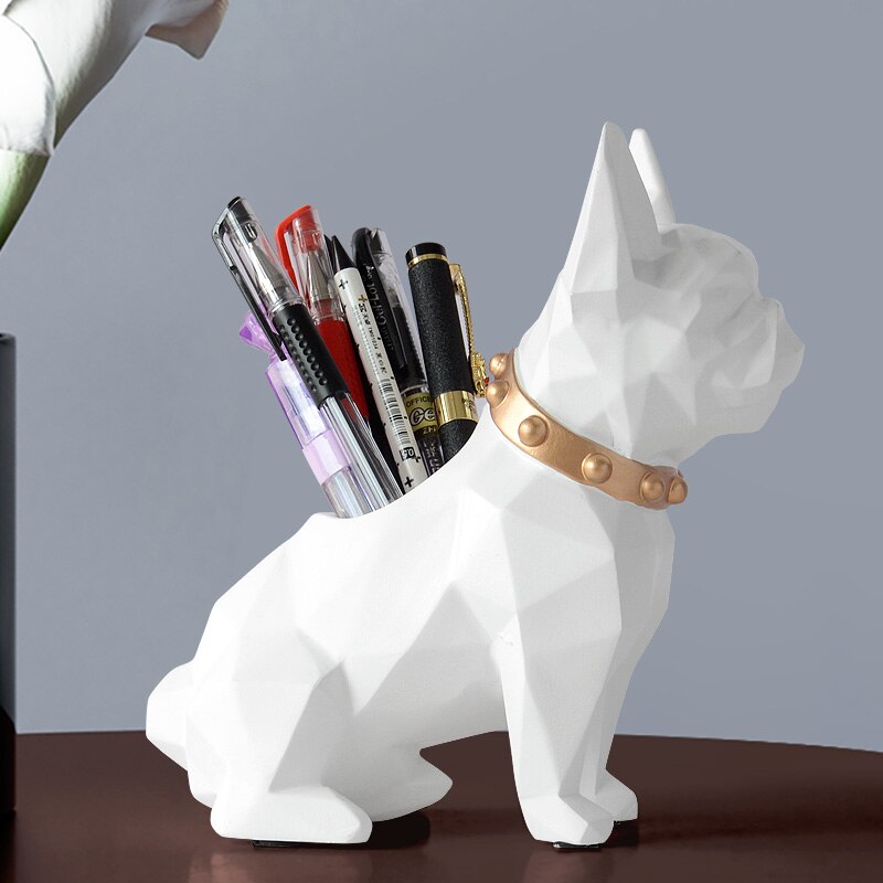 Dog Resin Figurine Pen holder desk organizer office accessories Storage desk pencil pot holder for desk pen craft gift - TIKIJTRONICS 0 SPECIFICATIONSOrigin: Mainland ChinaMaterial2: PolyresinMaterial: SiliconeBrand Name: Homexw TIKIJTRONICS  (Store description)