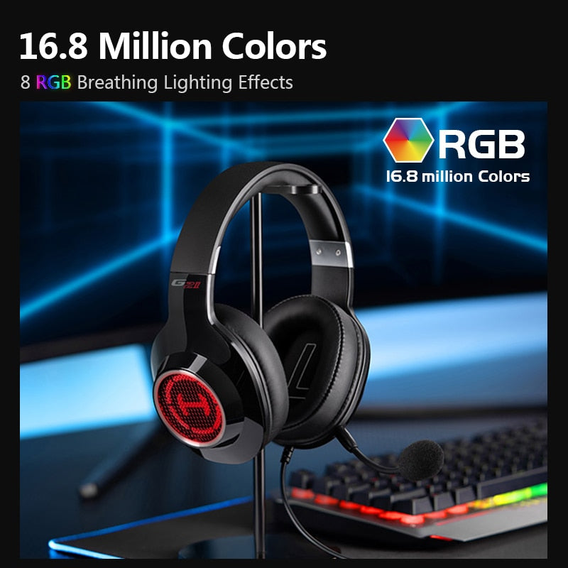 Edifier G2II Gaming Headset Gamer Headphones Wired Headset 50mm driver 7.1 Surround Sound RGB Light Noise Cancelling Microphone - TIKIJTRONICS # 0