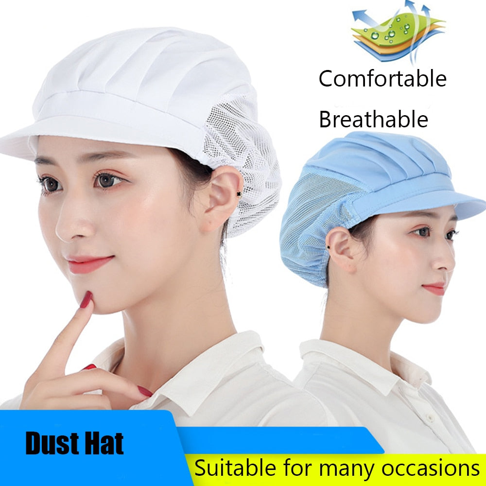 Elastic Mesh Visors Caps Cafe Bar Kitchen Restaurant Hotel Chef Uniform Waiter Work Wear Hats Men Women Breathable Workshop Caps - TIKIJTRONICS # 0