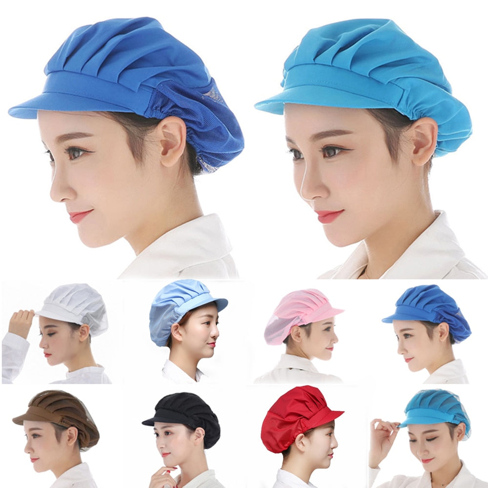 Elastic Mesh Visors Caps Cafe Bar Kitchen Restaurant Hotel Chef Uniform Waiter Work Wear Hats Men Women Breathable Workshop Caps - TIKIJTRONICS # 0