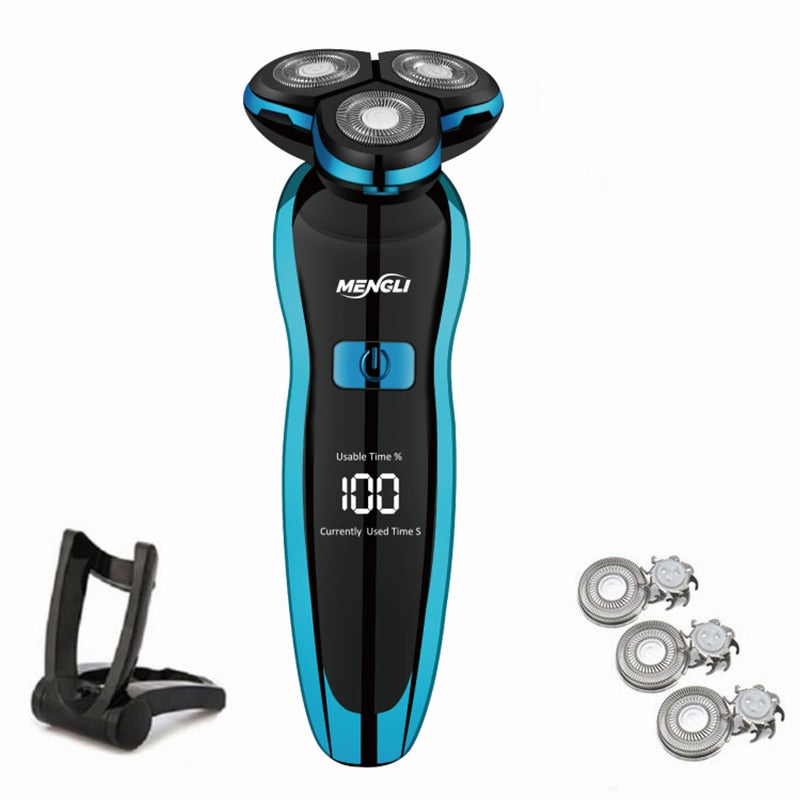 Electric Razor Electric Shaver Hair Cutting Shaving Machine for Men Clipper Beard Trimmer  Rotary Shaver 100% Water Proof - Premium 0 from TIKIJTRONICS - Just $17.15! Shop now at TIKIJTRONICS