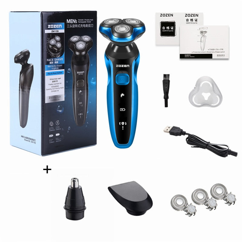 Electric Razor Electric Shaver Hair Cutting Shaving Machine for Men Clipper Beard Trimmer  Rotary Shaver 100% Water Proof - Premium 0 from TIKIJTRONICS - Just $17.15! Shop now at TIKIJTRONICS