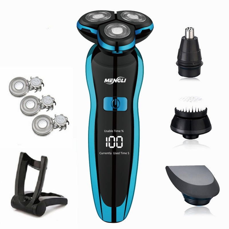 Electric Razor Electric Shaver Hair Cutting Shaving Machine for Men Clipper Beard Trimmer  Rotary Shaver 100% Water Proof - Premium 0 from TIKIJTRONICS - Just $17.15! Shop now at TIKIJTRONICS