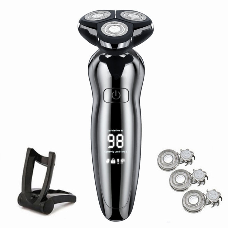 Electric Razor Electric Shaver Hair Cutting Shaving Machine for Men Clipper Beard Trimmer  Rotary Shaver 100% Water Proof - Premium 0 from TIKIJTRONICS - Just $17.15! Shop now at TIKIJTRONICS