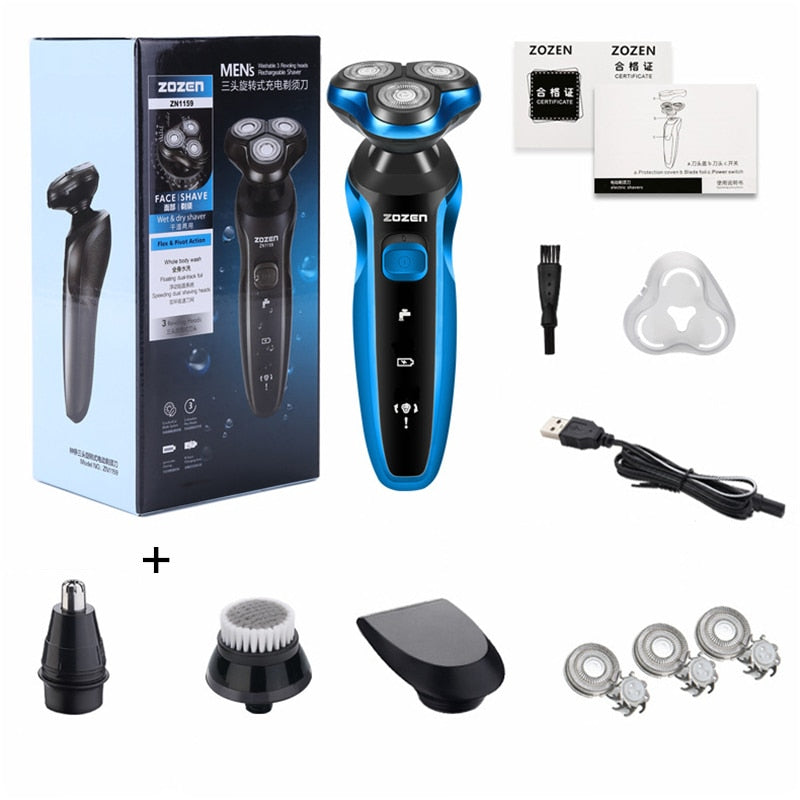 Electric Razor Electric Shaver Hair Cutting Shaving Machine for Men Clipper Beard Trimmer  Rotary Shaver 100% Water Proof - Premium 0 from TIKIJTRONICS - Just $17.15! Shop now at TIKIJTRONICS