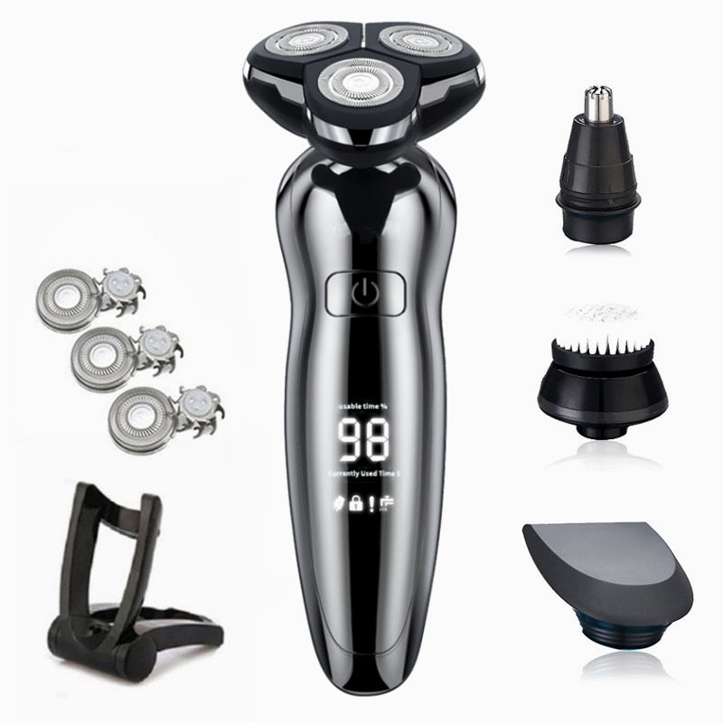 Electric Razor Electric Shaver Hair Cutting Shaving Machine for Men Clipper Beard Trimmer  Rotary Shaver 100% Water Proof - Premium 0 from TIKIJTRONICS - Just $17.15! Shop now at TIKIJTRONICS