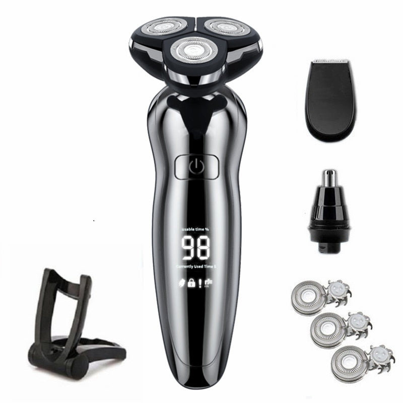 Electric Razor Electric Shaver Hair Cutting Shaving Machine for Men Clipper Beard Trimmer  Rotary Shaver 100% Water Proof - Premium 0 from TIKIJTRONICS - Just $17.15! Shop now at TIKIJTRONICS