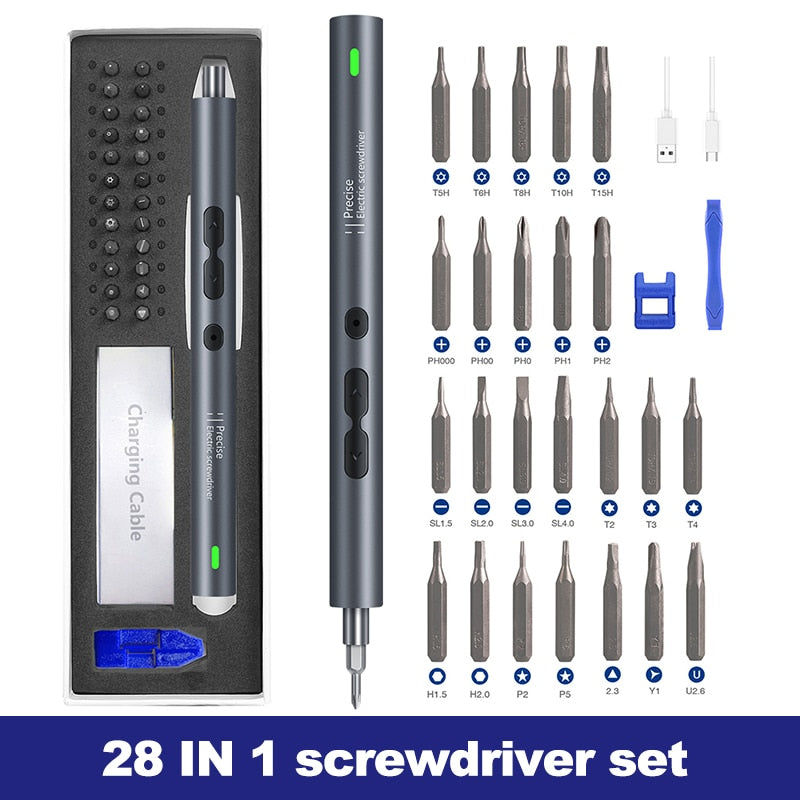 Electric Screwdriver 62/28/120pcs IN 1 Screwdriver Set Large Capacity Power Screwdriver Multi-accessory Precision Power Tools - Premium 0 from TIKIJTRONICS - Just $17! Shop now at TIKIJTRONICS