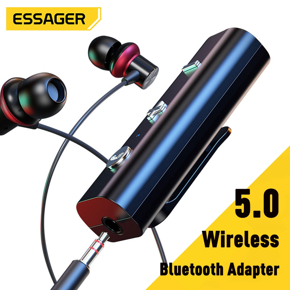 Essager Bluetooth Adapter 5.0 Wireless Bluetooth Receiver For 3.5mm Jack Earphone Aux Bluetooth Transmitter Audio For Headphone - TIKIJTRONICS # 0