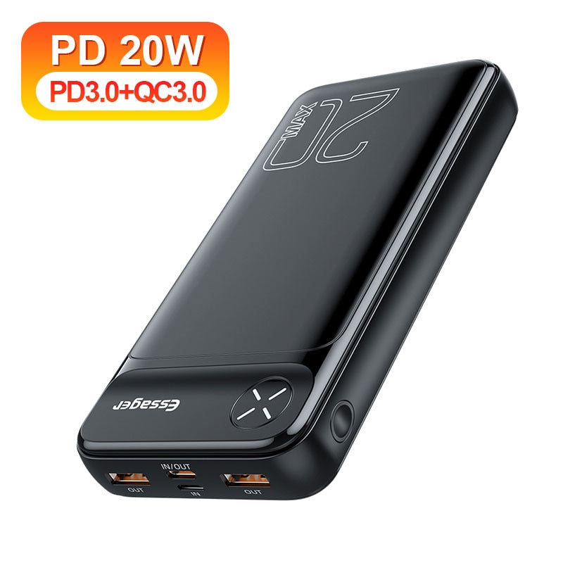 Essager Power Bank 20000mAh External Battery Pack 20000 mAh Powerbank PD 20W Fast Charging Portable Charger For iPhone Poverbank - TIKIJTRONICS # 0