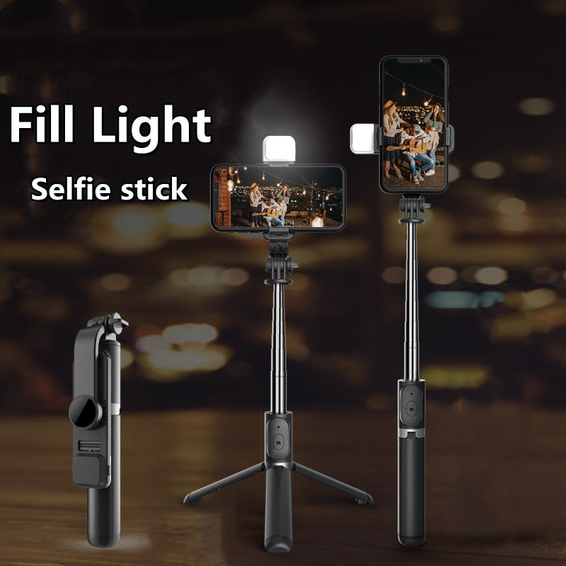 FANGTUOSI 2021 New Wireless selfie stick tripod Bluetooth Foldable Monopod With Led light remote shutter For iphone Wholesale - TIKIJTRONICS 0 SPECIFICATIONSWeight (g): 165Support Remote Control: YesPackage: NoOrigin: Mainland ChinaModel Number: New Selfie StickMax Extened Length (mm): 1045/1010Material: Stainless SteelFolded Length (mm): 194Configured for(Adaption): SMARTPHONESCommunication: Selfie SticksBrand Name: FANGTUOSI TIKIJTRONICS  (Store description)