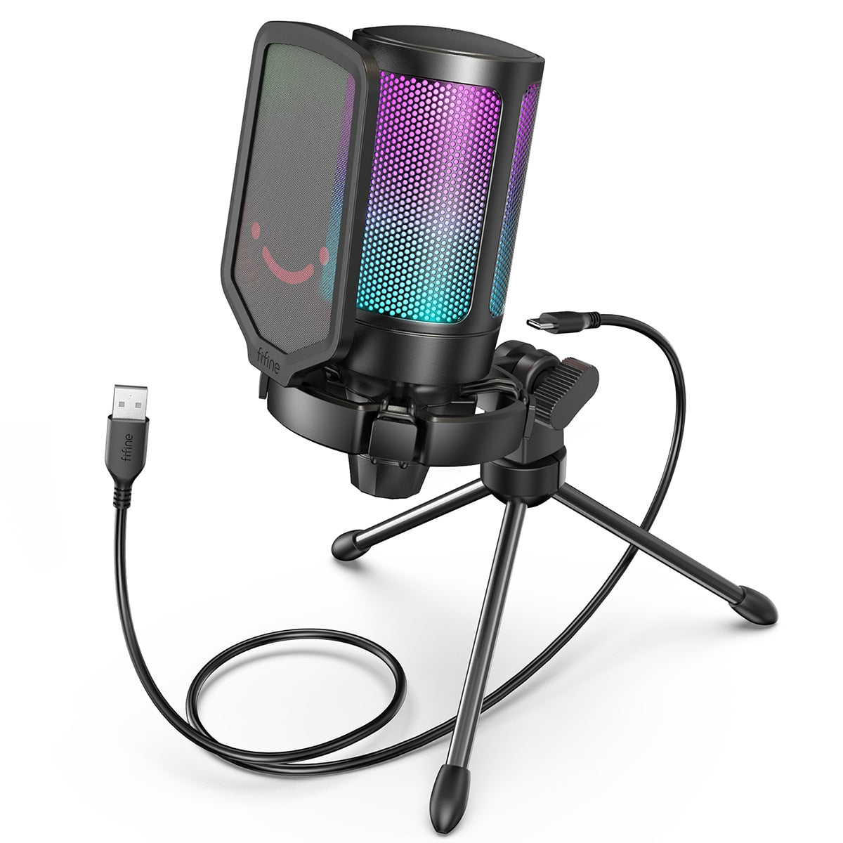 FIFINE USB Gaming Microphone,Condenser MIC with RGB,for PC PS4 PS5 MAC,Suit for Podcasters/Gamers/Influencers/Home studio - Premium 0 from TIKIJTRONICS - Just $37.44! Shop now at TIKIJTRONICS