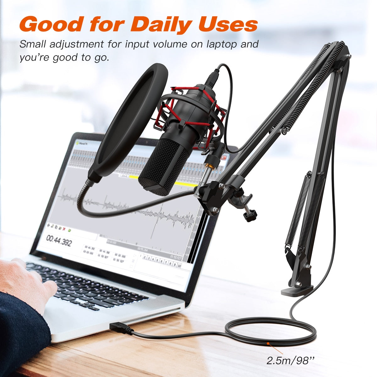 FIFINE USB Gaming Microphone Set with Flexible Arm Stand Pop Filter Plug&Play with PC Laptop Computer Streaming Podcast Mic T732 - Premium 0 from TIKIJTRONICS - Just $51.27! Shop now at TIKIJTRONICS