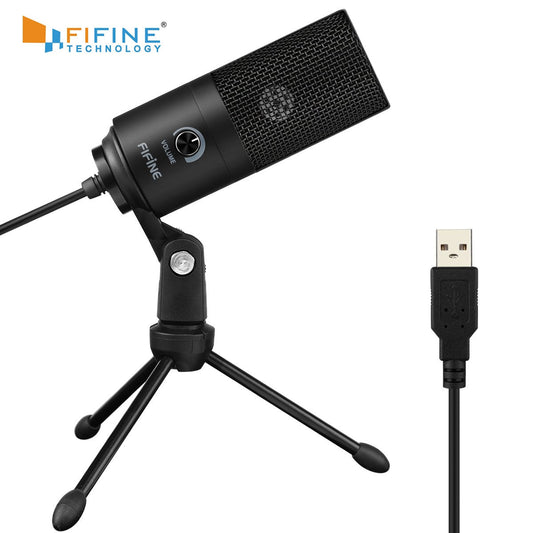 Fifine Metal USB Condenser Recording Microphone For Laptop  Windows Cardioid Studio Recording Vocals  Voice Over,Video-K669 - Premium 0 from TIKIJTRONICS - Just $27.99! Shop now at TIKIJTRONICS