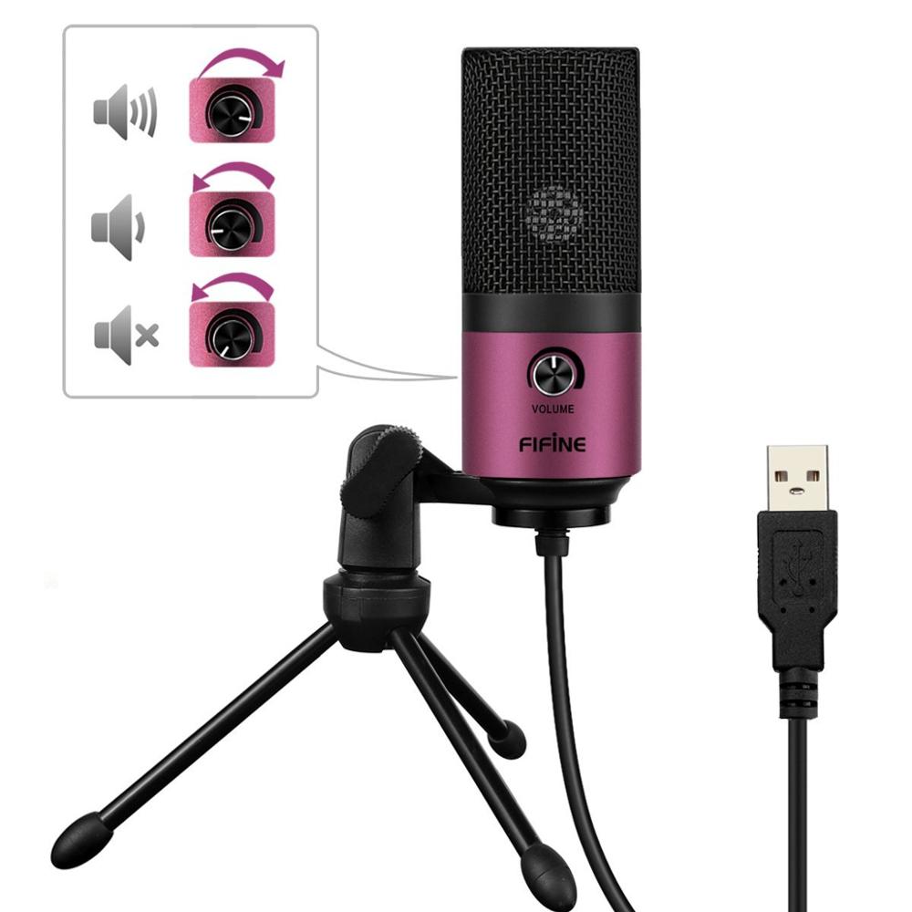 Fifine Metal USB Condenser Recording Microphone For Laptop  Windows Cardioid Studio Recording Vocals  Voice Over,Video-K669 - Premium 0 from TIKIJTRONICS - Just $27.99! Shop now at TIKIJTRONICS