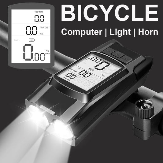 Flashlight For Bike T6 LED Bicycle Computer Horn USB Bike Light Front 2 Holder Waterproof Cycling Headlight Odometer Accessories - TIKIJTRONICS 0 SPECIFICATIONSPower Supply: BatteryOrigin: Mainland ChinaMounting Placement: HandlebarModel Number: Bycicle Light 015Certification: CEBrand Name: NEWBOLER TIKIJTRONICS  (Store description)