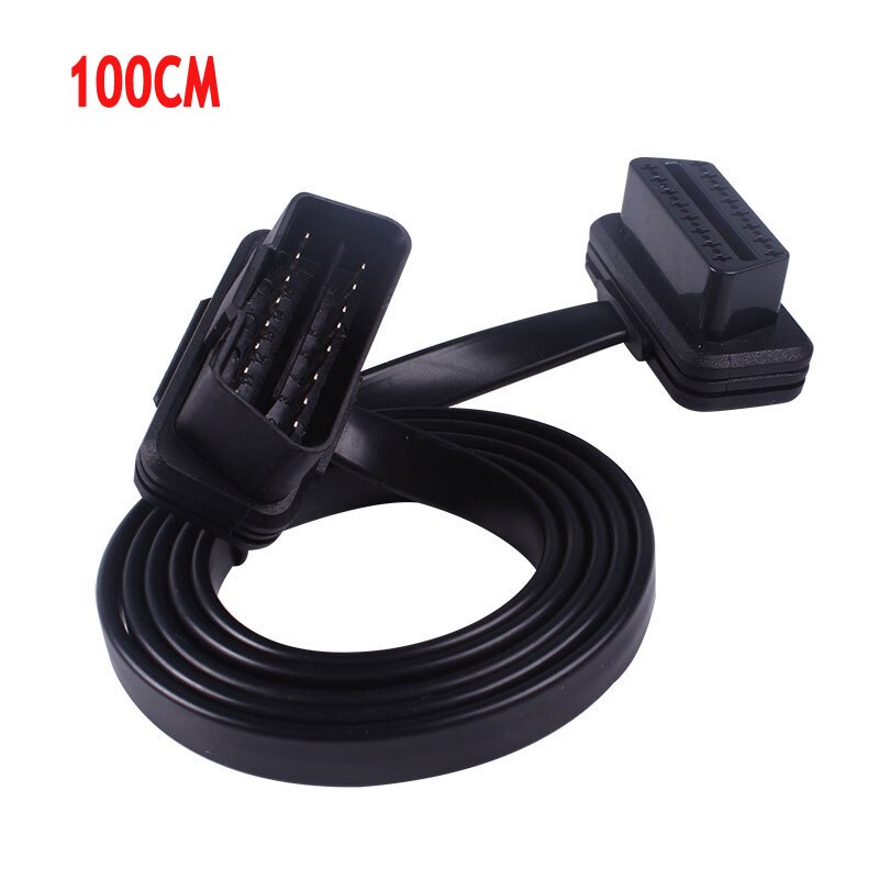 Flat Thin Noodle Cable 30/60/100CM 16 Pin Socket OBD OBDII OBD2 16Pin Male To Female Car Scanner Extension Cable 8Core Connector - Premium 0 from TIKIJTRONICS - Just $3.06! Shop now at TIKIJTRONICS