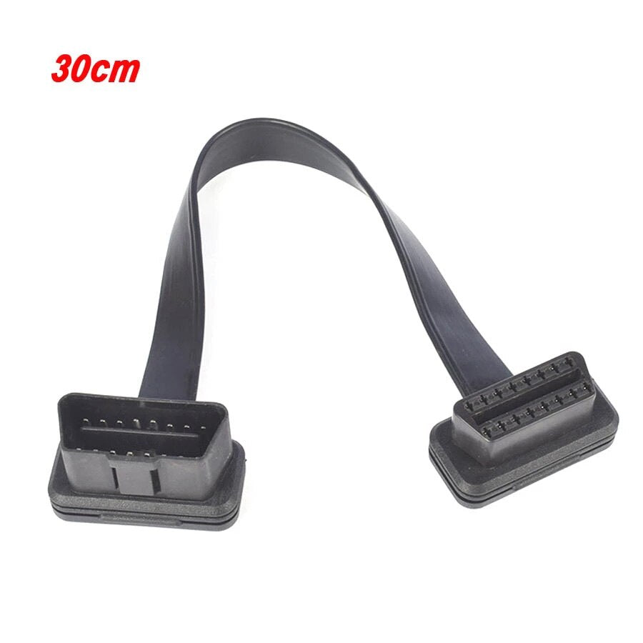 Flat Thin Noodle Cable 30/60/100CM 16 Pin Socket OBD OBDII OBD2 16Pin Male To Female Car Scanner Extension Cable 8Core Connector - Premium 0 from TIKIJTRONICS - Just $3.06! Shop now at TIKIJTRONICS