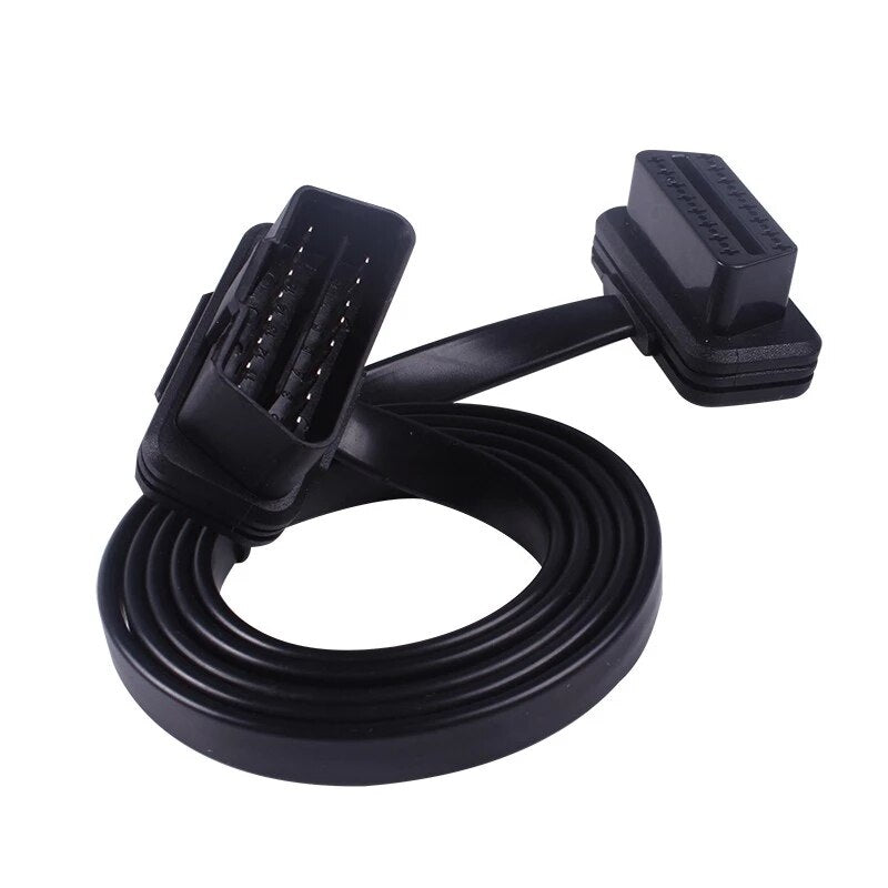 Flat Thin Noodle Cable 30/60/100CM 16 Pin Socket OBD OBDII OBD2 16Pin Male To Female Car Scanner Extension Cable 8Core Connector - Premium 0 from TIKIJTRONICS - Just $3.06! Shop now at TIKIJTRONICS