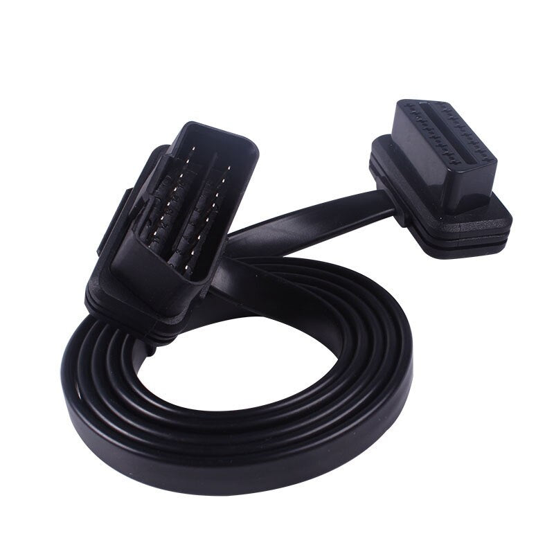 Flat Thin Noodle Cable 30/60/100CM 16 Pin Socket OBD OBDII OBD2 16Pin Male To Female Car Scanner Extension Cable 8Core Connector - Premium 0 from TIKIJTRONICS - Just $3.06! Shop now at TIKIJTRONICS