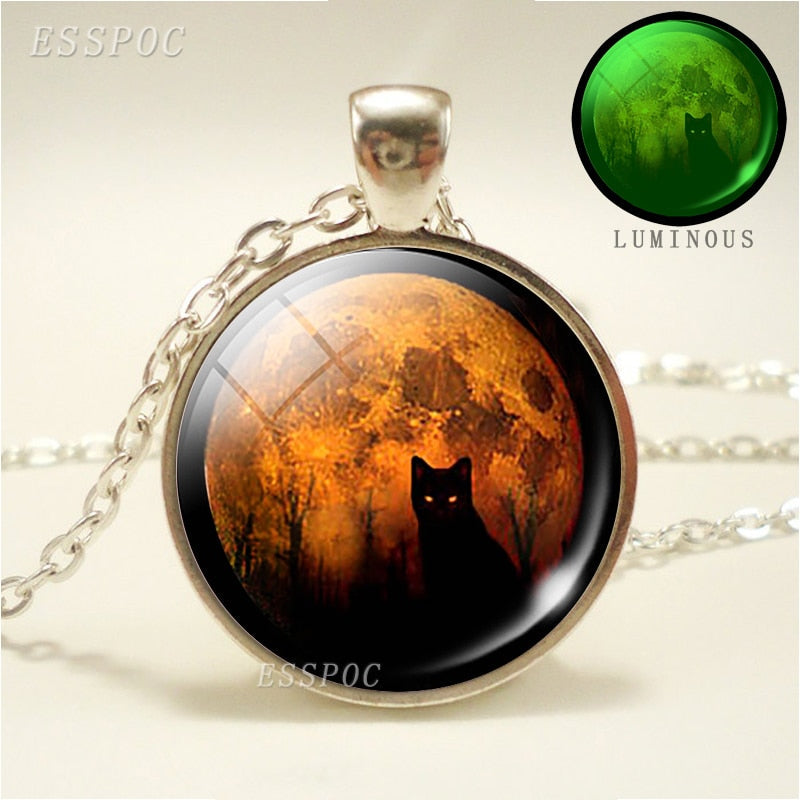 Full Moon and Black Cat Glass Cabochon Pendant Necklace Glow In The Dark Luminous Necklace Fashion Accessories Gift for Women - TIKIJTRONICS 0 SPECIFICATIONSStyle: ClassicShape\pattern: RoundPendant Size: 2.5cmOrigin: Mainland ChinaOccasion: PartyNecklace Type: Chains NecklacesModel Number: YXYMetals Type: Zinc alloyMaterial: MetalItem Type: NecklacesGender: UnisexFine or Fashion: FashionCompatibility: iosChain Type: Link ChainBrand Name: ESSPOC TIKIJTRONICS  (Store description)