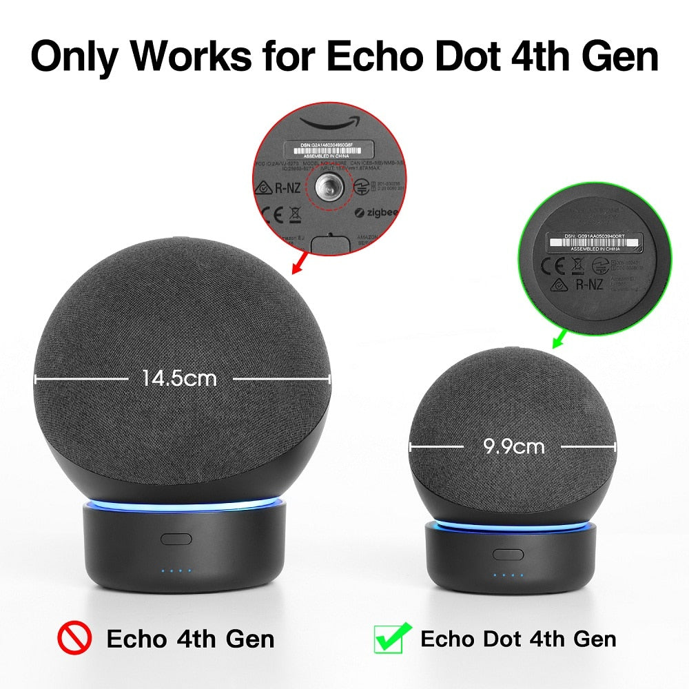 GGMM D4 D5 Original Battery Base Made For Echo Dot (4th/5th Gen) Charger Portable Battery Base For Amazon Alexa Smart Speaker - Premium 0 from TIKIJTRONICS - Just $21.29! Shop now at TIKIJTRONICS