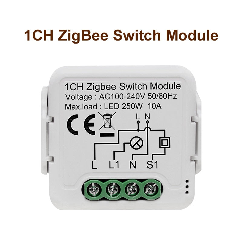 GIRIER Tuya ZigBee 3.0 Switch Module 10A Smart Home DIY Breaker 1 2 3 4 Gang Supports 2 Way Control Works with Alexa Google Home - TIKIJTRONICS # 0