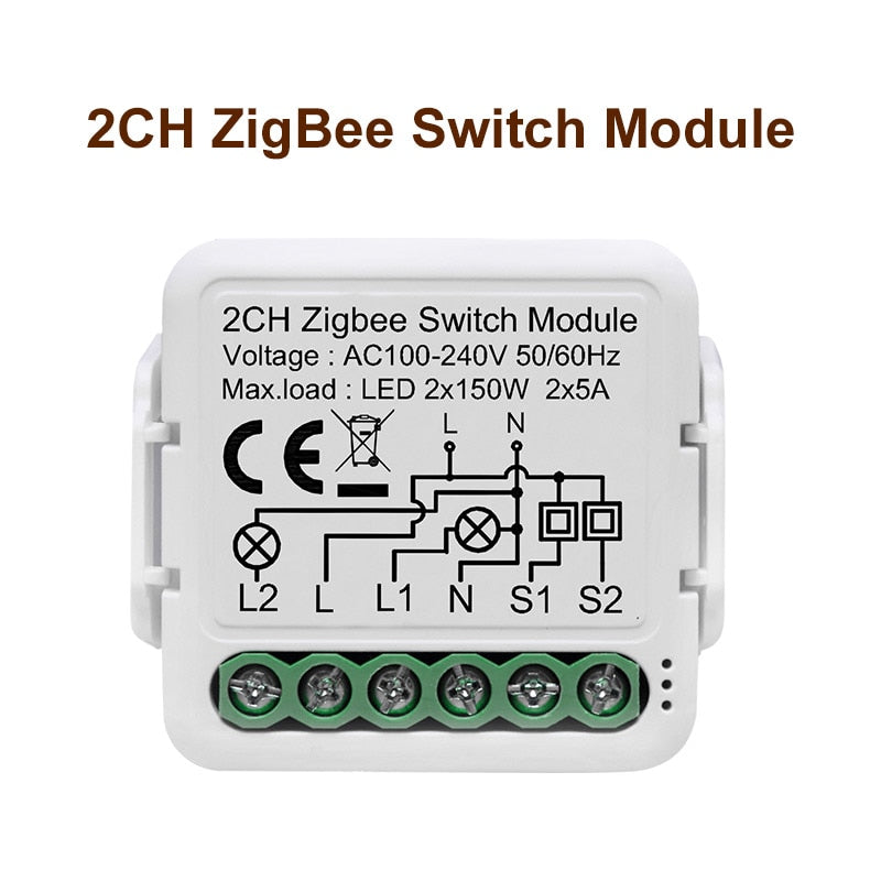 GIRIER Tuya ZigBee 3.0 Switch Module 10A Smart Home DIY Breaker 1 2 3 4 Gang Supports 2 Way Control Works with Alexa Google Home - TIKIJTRONICS # 0