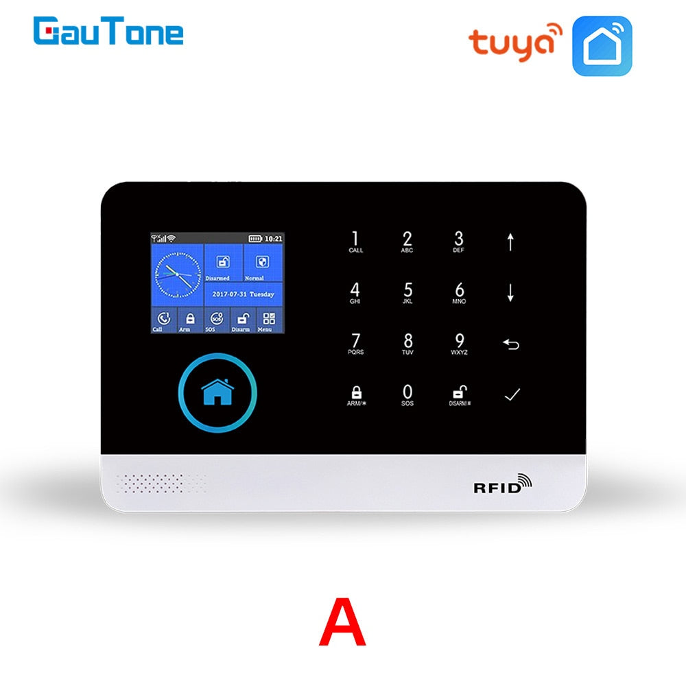 GauTone WiFi GSM Alarm System Tuya Smart Life App Control for Home Security with IP Camera RFID Card Security Alarm Smart House - TIKIJTRONICS # 0