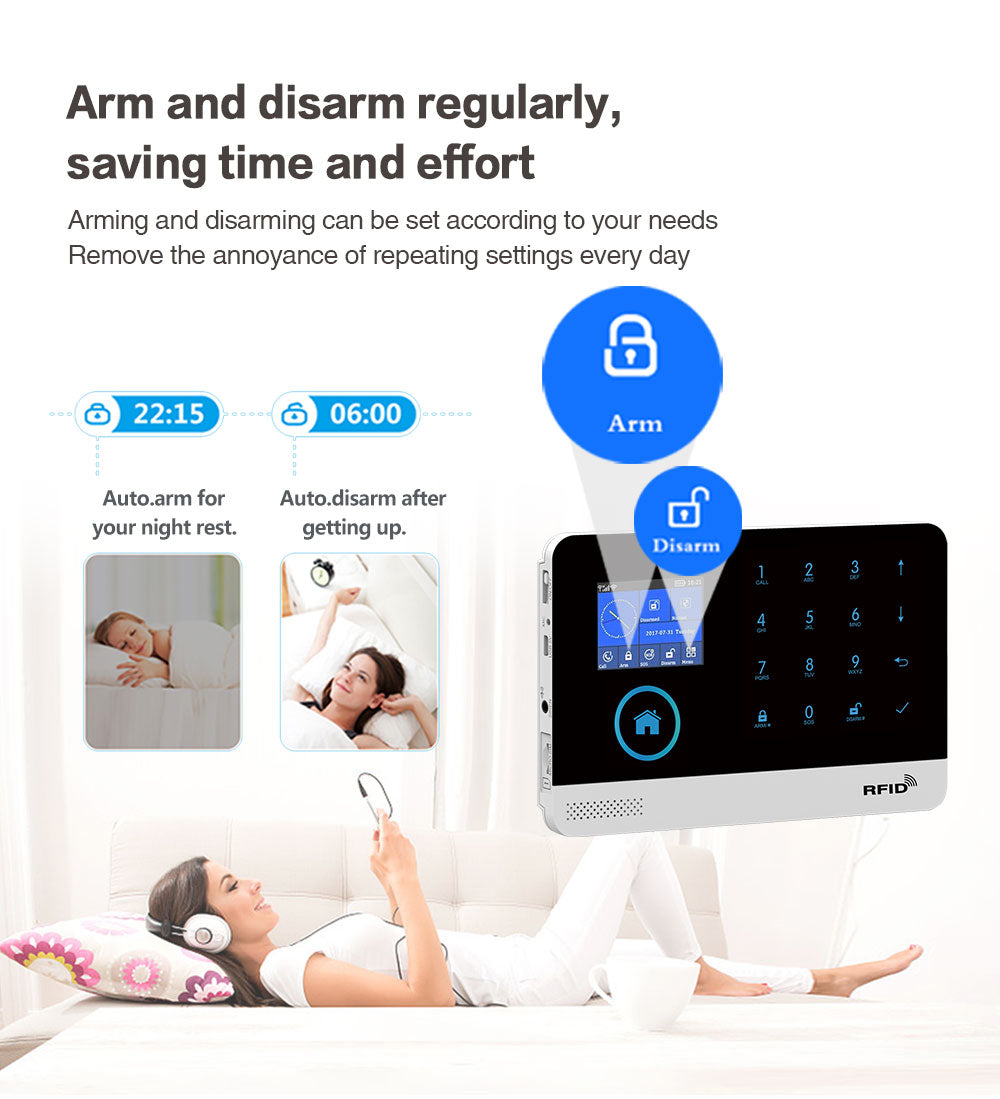 GauTone WiFi GSM Alarm System Tuya Smart Life App Control for Home Security with IP Camera RFID Card Security Alarm Smart House - TIKIJTRONICS # 0