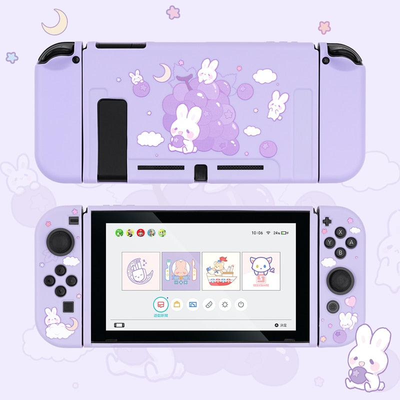 GeekShare Nintend Switch Case Cute Steamed Bread Rabbit Cartoon Soft Full Cover Back Girp Shell For Nintendo Switch Accessories - TIKIJTRONICS # 0