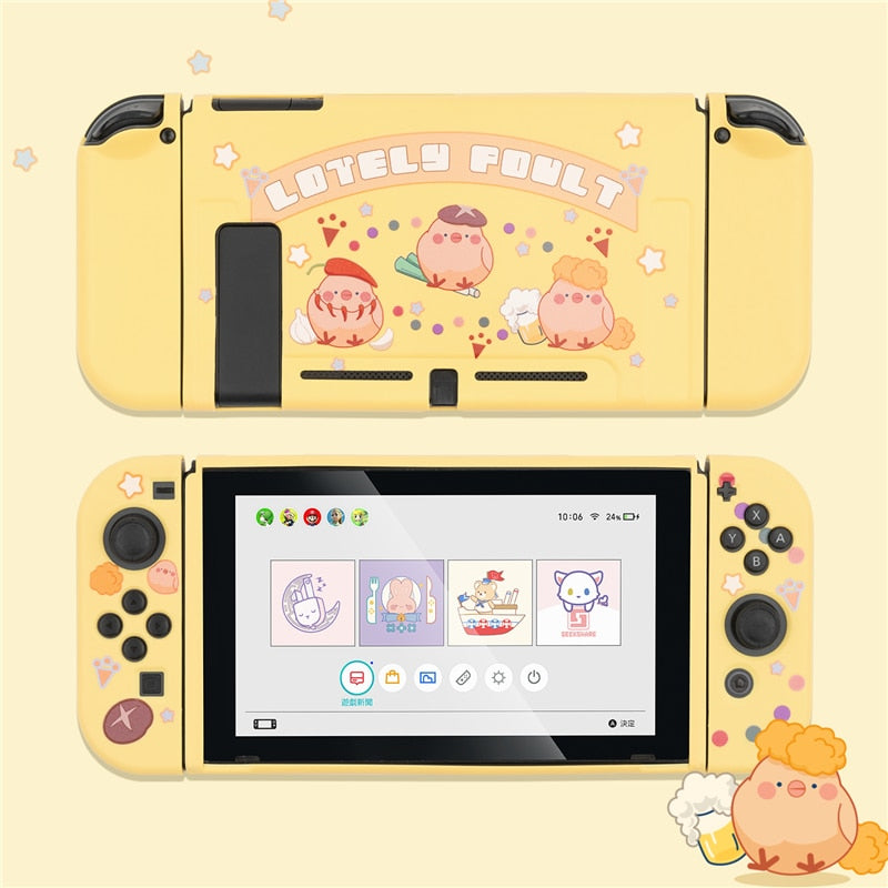 GeekShare Nintend Switch Case Cute Steamed Bread Rabbit Cartoon Soft Full Cover Back Girp Shell For Nintendo Switch Accessories - TIKIJTRONICS # 0