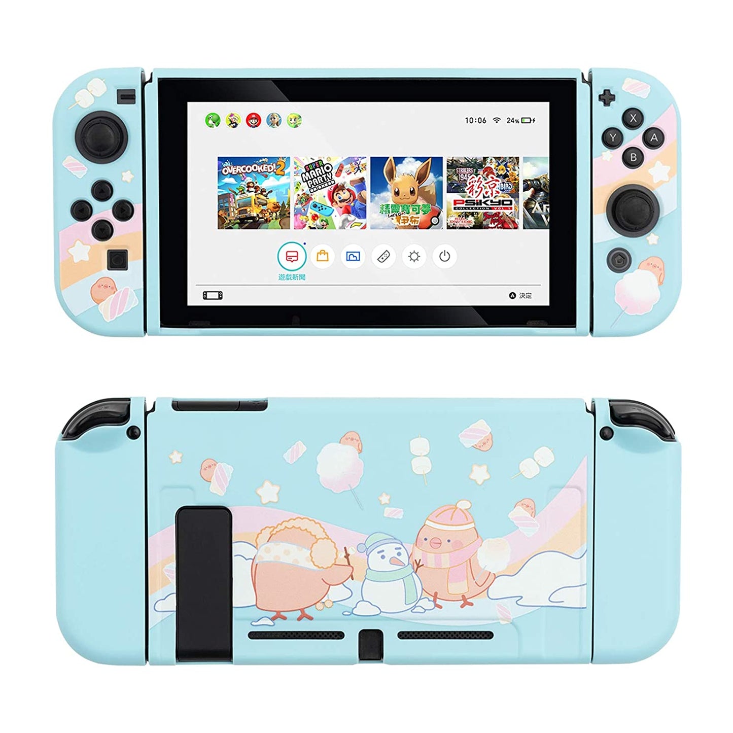 GeekShare Nintend Switch Case Cute Steamed Bread Rabbit Cartoon Soft Full Cover Back Girp Shell For Nintendo Switch Accessories - TIKIJTRONICS # 0