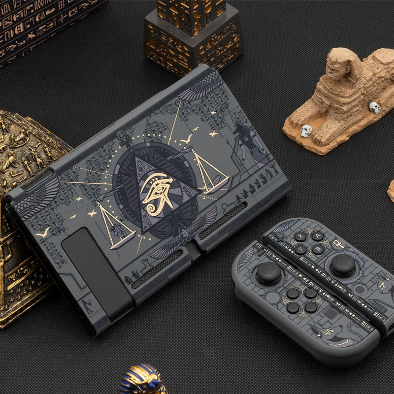 GeekShare Nintendo Switch Case Mysterious Egypt Pharaoh Black Split Hard Cover Back Girp Shell For Nintend Switch Accessories - TIKIJTRONICS # 0