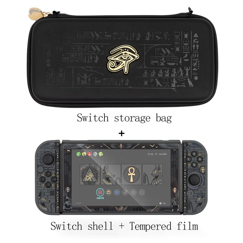 GeekShare Nintendo Switch Case Mysterious Egypt Pharaoh Black Split Hard Cover Back Girp Shell For Nintend Switch Accessories - TIKIJTRONICS # 0