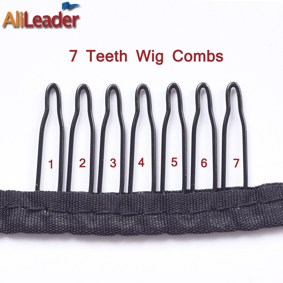 Good Quality 10-100Pcs 7 Theeth Stainless Steel Wig Combs For Wig Caps Wig Clips For Hair Extensions Strong Black Lace Hair Comb - TIKIJTRONICS # 0