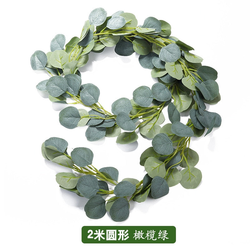 Green Eucalyptus Leaves Garland Wisteria Artificial Flowers Rattan Fake Plant Silk Leaf Vines For Wedding Birthday Party Decor - TIKIJTRONICS 0 SPECIFICATIONSis_customized: NoPlant Style: VINEPlacement: HangingOrigin: Mainland ChinaNumber of Pcs: as picMaterial: RattanCN: ZhejiangBrand Name: WNYZQ TIKIJTRONICS  (Store description)