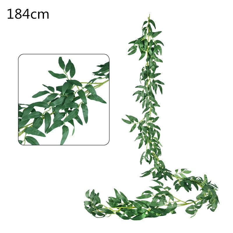 Green Eucalyptus Leaves Garland Wisteria Artificial Flowers Rattan Fake Plant Silk Leaf Vines For Wedding Birthday Party Decor - TIKIJTRONICS 0 SPECIFICATIONSis_customized: NoPlant Style: VINEPlacement: HangingOrigin: Mainland ChinaNumber of Pcs: as picMaterial: RattanCN: ZhejiangBrand Name: WNYZQ TIKIJTRONICS  (Store description)