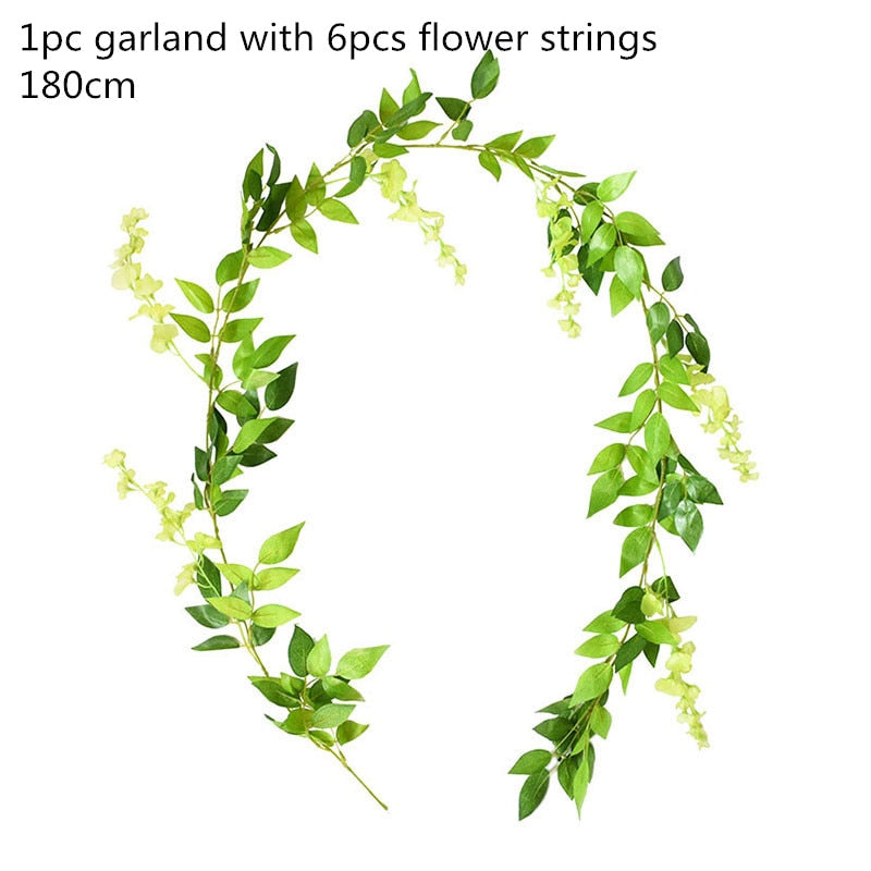 Green Eucalyptus Leaves Garland Wisteria Artificial Flowers Rattan Fake Plant Silk Leaf Vines For Wedding Birthday Party Decor - TIKIJTRONICS 0 SPECIFICATIONSis_customized: NoPlant Style: VINEPlacement: HangingOrigin: Mainland ChinaNumber of Pcs: as picMaterial: RattanCN: ZhejiangBrand Name: WNYZQ TIKIJTRONICS  (Store description)