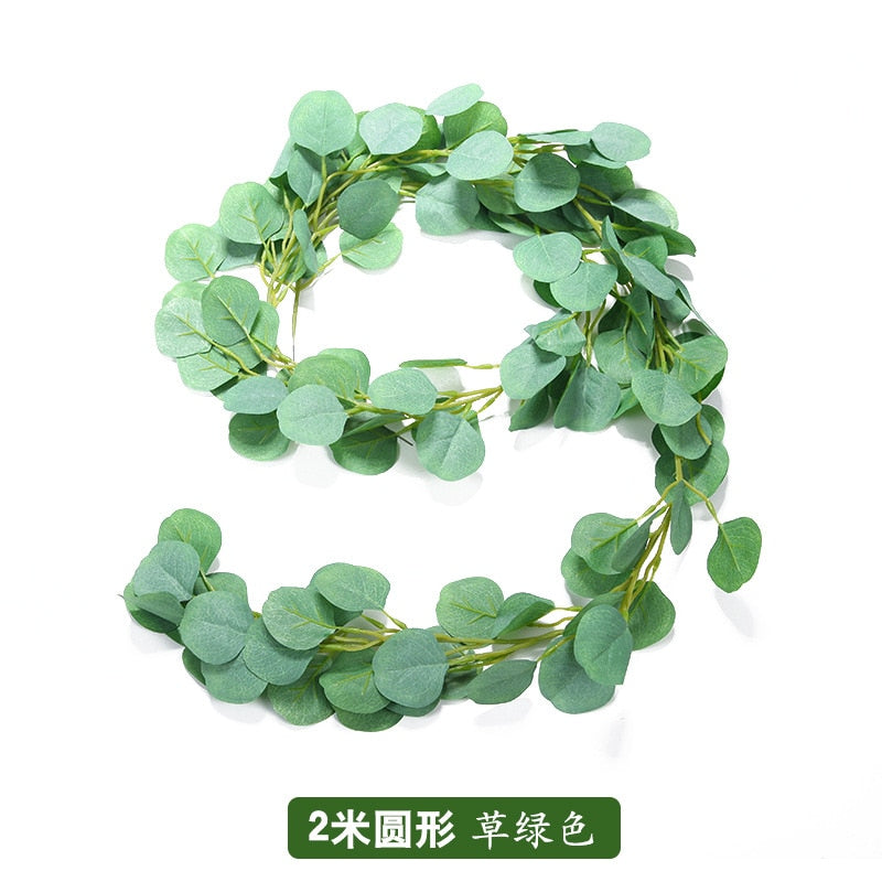 Green Eucalyptus Leaves Garland Wisteria Artificial Flowers Rattan Fake Plant Silk Leaf Vines For Wedding Birthday Party Decor - TIKIJTRONICS 0 SPECIFICATIONSis_customized: NoPlant Style: VINEPlacement: HangingOrigin: Mainland ChinaNumber of Pcs: as picMaterial: RattanCN: ZhejiangBrand Name: WNYZQ TIKIJTRONICS  (Store description)