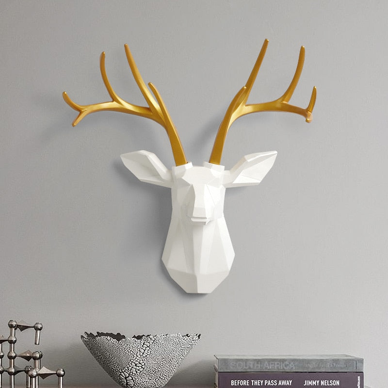 Wall Décor 3d Deer head decorative figures home decoration accessories Animal Sculputre Art for wall Living Room Deer statue - TIKIJTRONICS 0 SPECIFICATIONSTheme: AnimalRegional Feature: europeOrigin: Mainland ChinaMaterial: resinBrand Name: Homexw TIKIJTRONICS  (Store description)