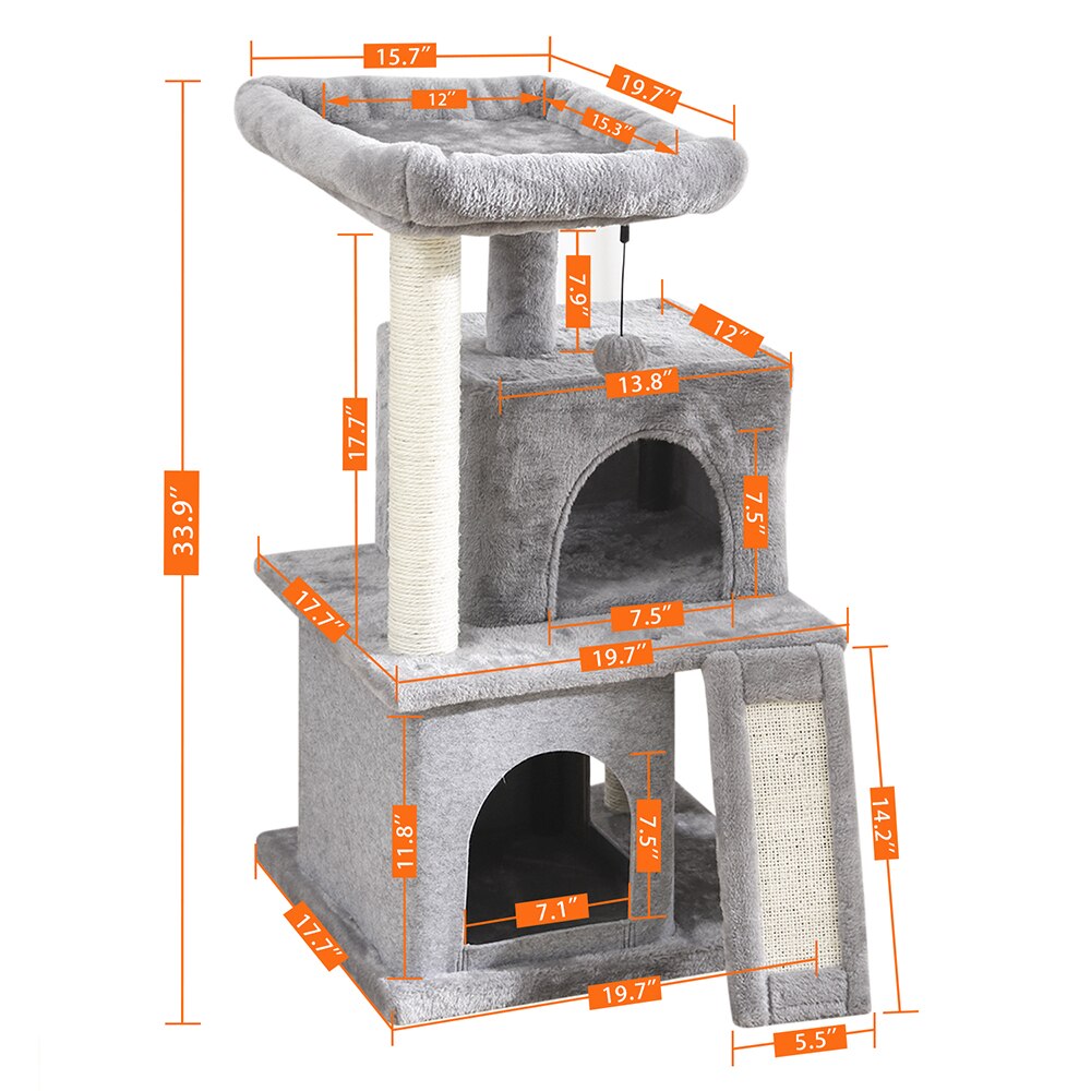 H82CM Fast Delivery Pet Cat Tree House Scratcher For Kitten Scratching Pad Mat Cats Training Toy Sisal Scratching Post With Ball - TIKIJTRONICS 0 SPECIFICATIONSWeight: 6.6KGType: catsOrigin: Mainland ChinaNo. of Tiers: DOUBLEModel Number: WJ0275/AMT0044Material: WoodKinds: gatos productos para mascotasItem Type: Scratching PostsFeature: sisal scratching post;ball toys for kittensColor: BlackCN: ZhejiangBrand Name: PAWZ Road TIKIJTRONICS  (Store description)